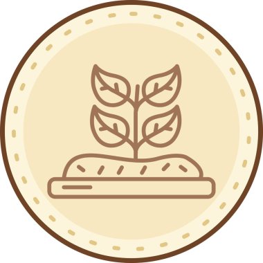 Bir bitki simgesinin vektör illüstrasyonu