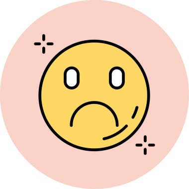 emoji, emoji, vektör, illüstrasyon ile hüzünlü ifade