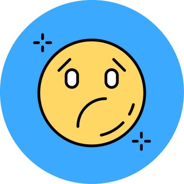 üzgün emoji simgesi, vektör tasarımı illüstrasyonu