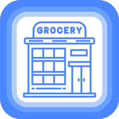 Markette. Web simgesi basit illüstrasyon