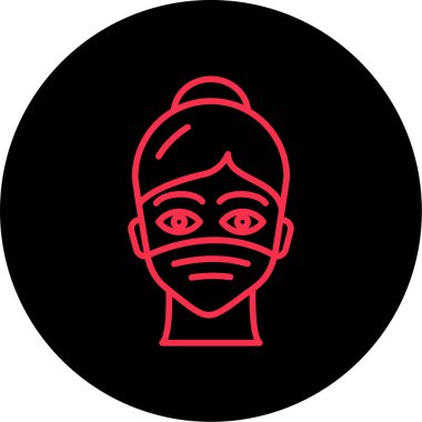 Maskeli bir kadının vektör çizimi