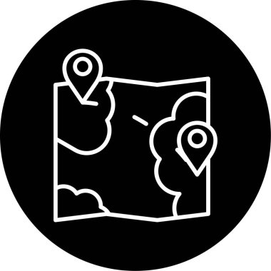 harita simgesi vektör illüstrasyonu