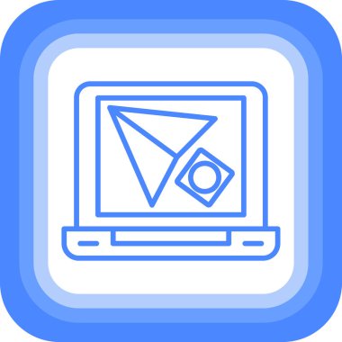 Bir dizüstü bilgisayar simgesinin vektör illüstrasyonu