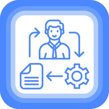 Müşteri hizmetleri simgesi, ana hatlı vektör illüstrasyonu