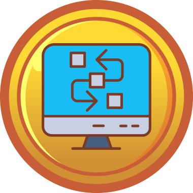 Bilgisayar monitörü. Basit resimleme