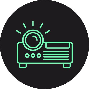 Projektör simgesi, vektör illüstrasyonu basit tasarım