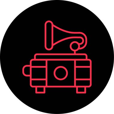 gramofon simgesi, vektör illüstrasyonu basit tasarım