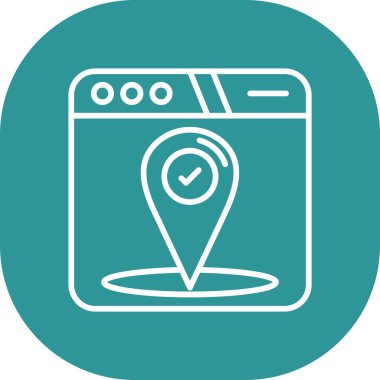 Konum simgesiyle harita işaretleyici. Basit resimleme