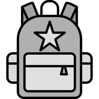 sırt çantası simgesi vektör illüstrasyonu