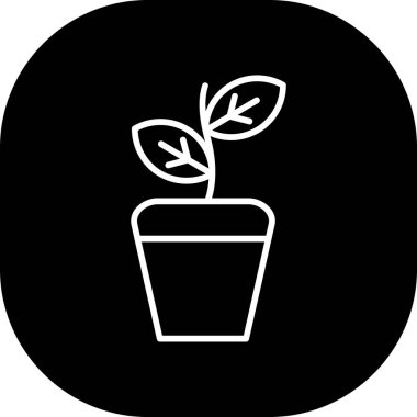 Bir saksı bitkinin vektör çizimi