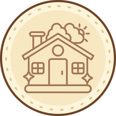 Bir bina simgesinin vektör illüstrasyonu