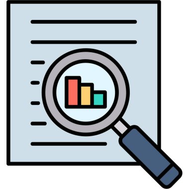 grafik raporu renk simgesi, vektör işareti