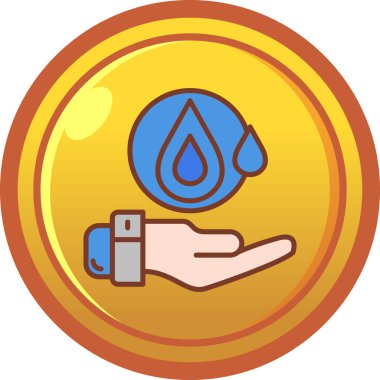 Bir damla ikonunda bir damla tutan el