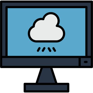 Web sunucu simgesi, düz stil. resimleme