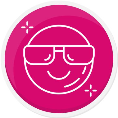 Güneş gözlüklü mutlu ifade. Basit tasarım