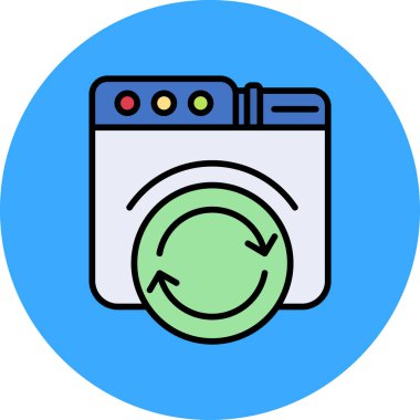 Çamaşır makinesi. Basit resimleme