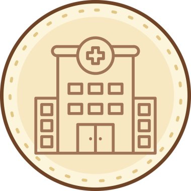 Hastane ikonu. Web için tıbbi vektör simgelerinin basit çizimi