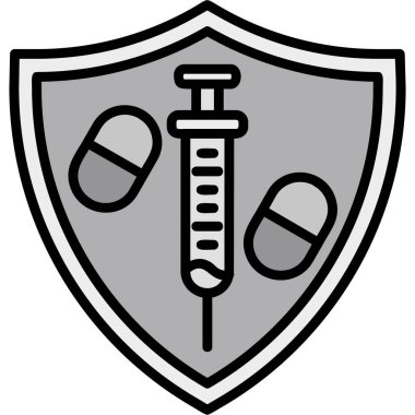 Kalkan ve şırınganın vektör çizimi