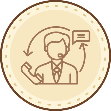 Çemberde para ile bir insan simgesinin vektör çizimi