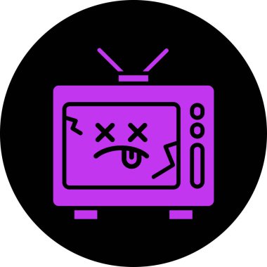 televizyon ekranı simgesi, vektör illüstrasyonu