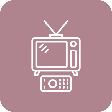 Televizyon. Web simgesi basit illüstrasyon