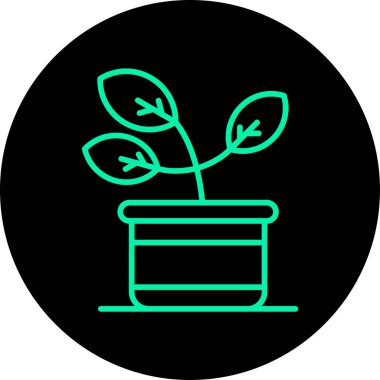 Salon bitkileri simgesi, vektör illüstrasyonu basit tasarım