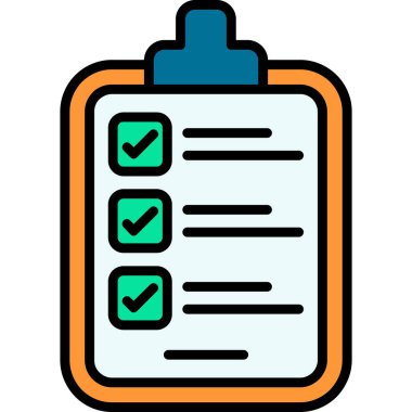 Kontrol listesi simgesi renk özet vektörü olan pano