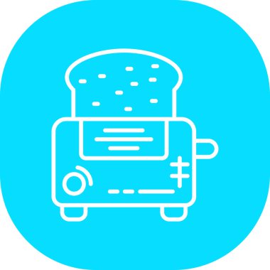 Tost makinesi simgesi, yiyecek vektör illüstrasyonu