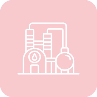 Petrol fabrikası simgesi, vektör illüstrasyonu