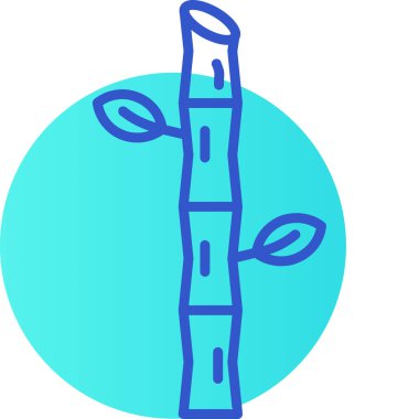 Bir ağacın mavi ve yeşil ikonunun vektör çizimi