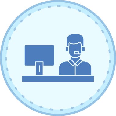 Bir adam ve dizüstü bilgisayarın vektör çizimi