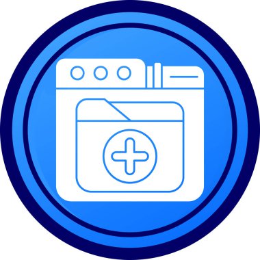 Mavi ve beyaz bir ikonun vektör illüstrasyonu