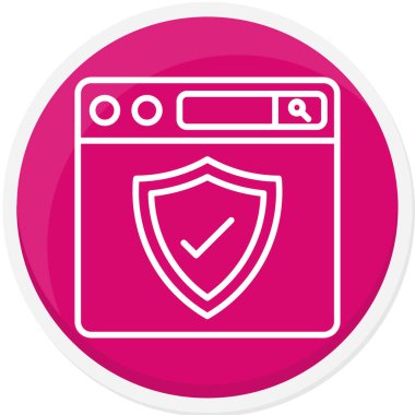 Güvenli ikon. Beyaz üzerinde izole edilmiş web tasarımı için güvenli vektör simgesinin basit bir gösterimi