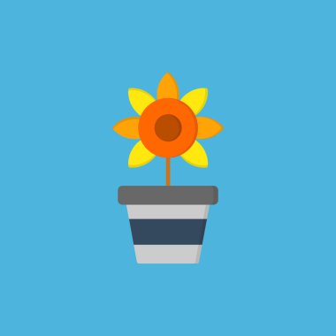 bir çiçeğin düz vektör çizimi