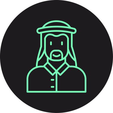 Yeşil haçlı bir adamın vektör çizimi