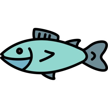 Balık ikonu. Web için balık vektör simgelerinin özet çizimi