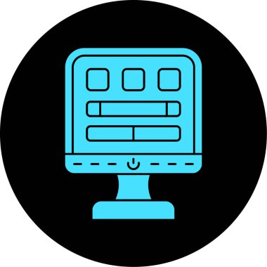 bilgisayar izleme simgesi, vektör illüstrasyonu