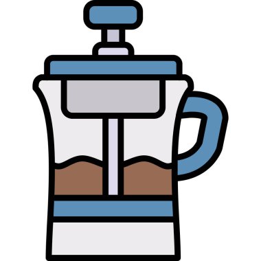 Kahve fincanı ikonu doldurulmuş - taslak biçiminde