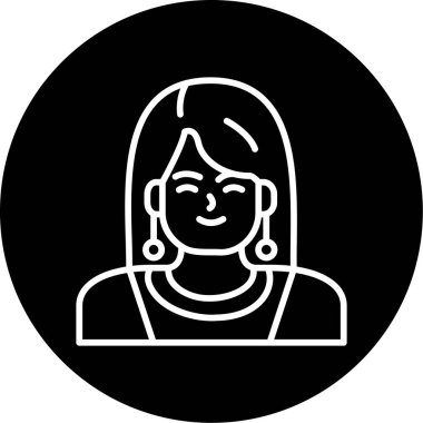 Yuvarlak avatar simgesi olan kadın