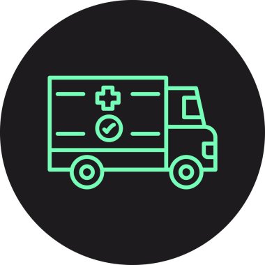 vektör ambulans simgesi, basit illüstrasyon