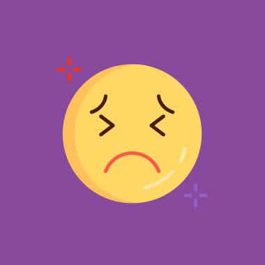 üzgün emoji vektör simgesi