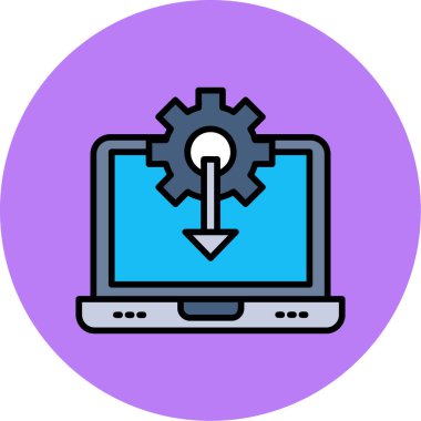 Bilgisayar Ayarları. Basit illüstrasyon