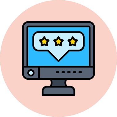 Müşteri derecelendirme rengi düz vektör simgesi