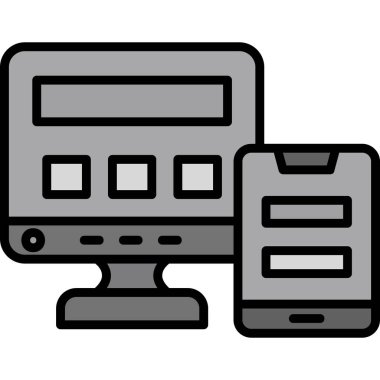 Bilgisayar simgesi ve vektör illüstrasyonu beyaz arkaplanda izole edildi