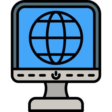 İnternet simgesi, vektör illüstrasyonu