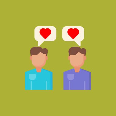 iki erkek ve kadın karakter vektör simgesi.