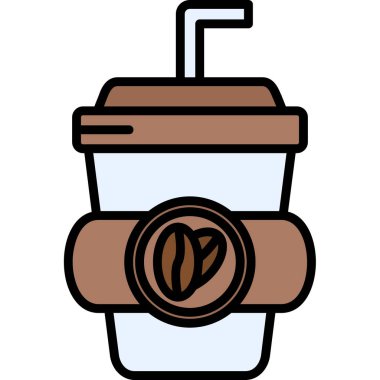 Kahve fincanı ve fasulye ikonu, vektör illüstrasyon tasarımı.