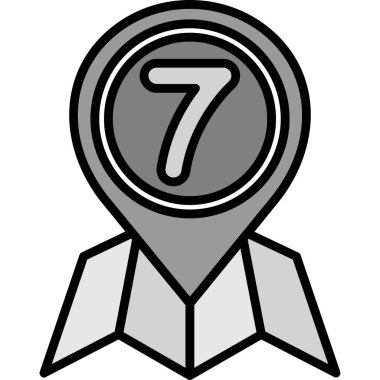 Doldurulmuş sekiz numaralı bayrak simgesi - taslak biçimi