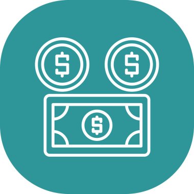 Para çantası. Web simgesi basit illüstrasyon