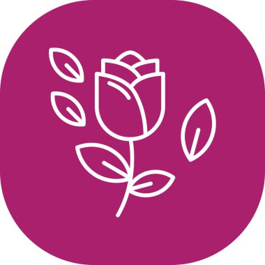 Gül çiçek simge vektör çizim